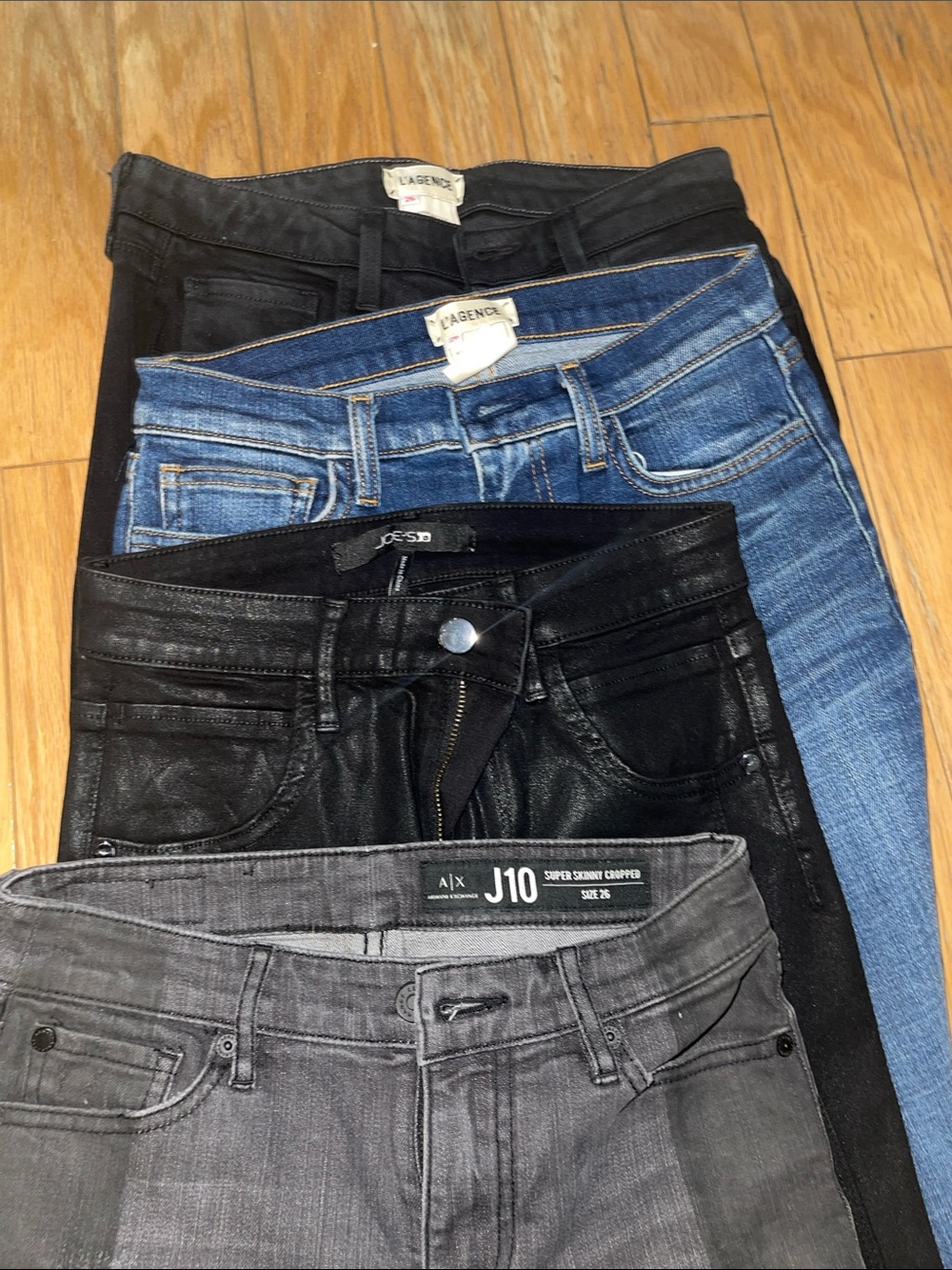 L'AGENCE Skinny Jeans Pack in Black, Blue & Gray